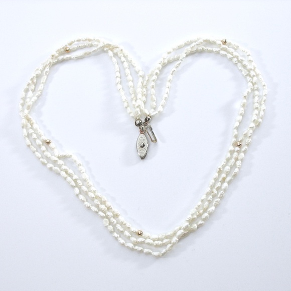 Freshwater Pearl Necklace, Multi Strands, White - Picture 2 of 9